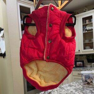 Red dog Puffer Vest with Fleece Lining